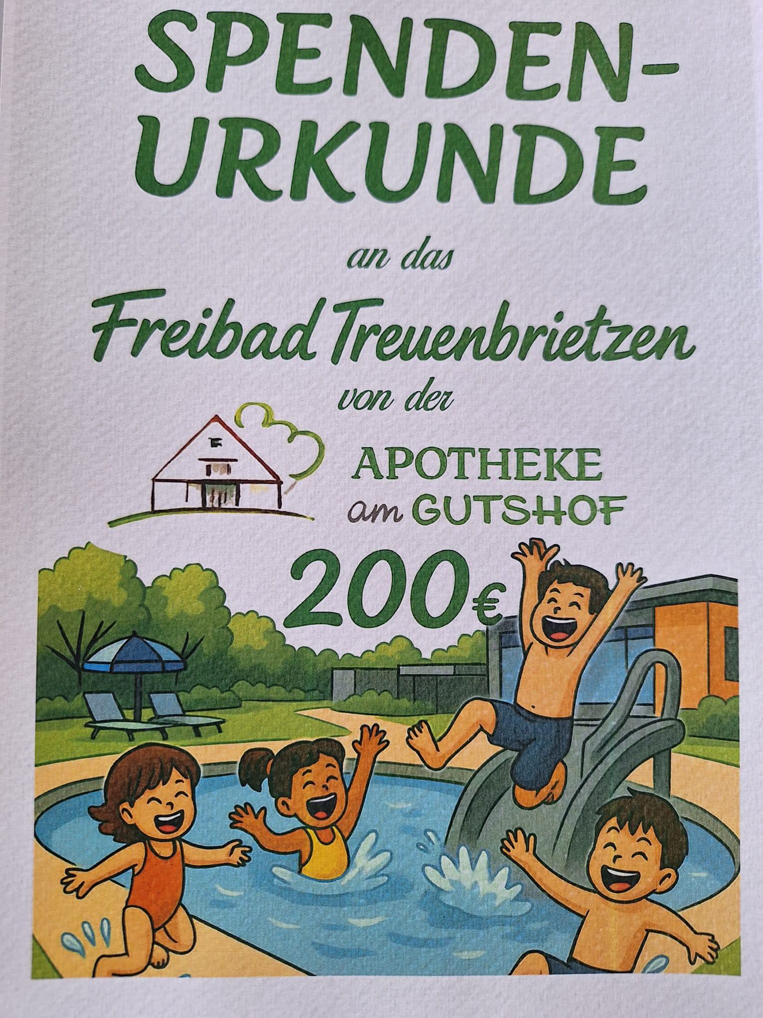 Ein herzliches Dankeschön an das Team der Apotheke „Am Gutshof“ Treuenbrietze…